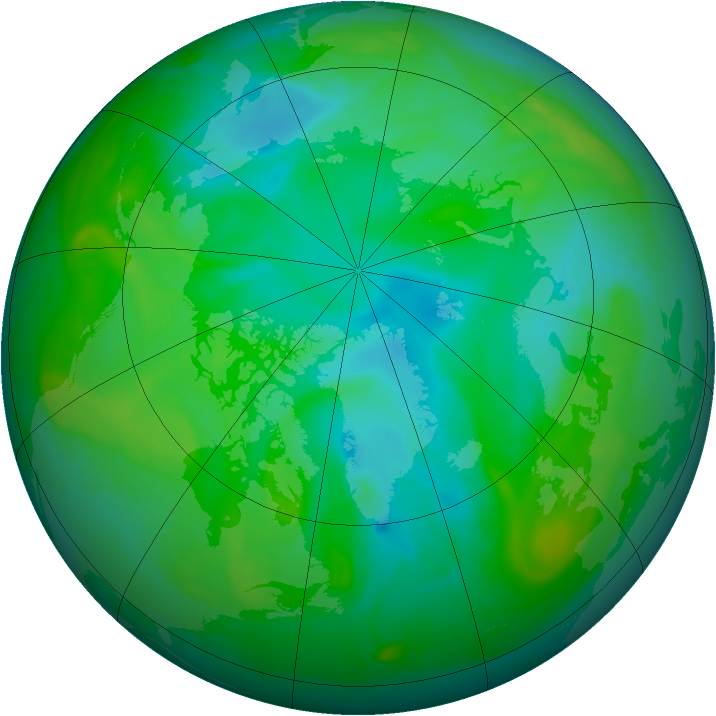 Arctic ozone map for 16 August 2006
